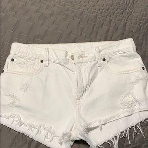 White jean shorts